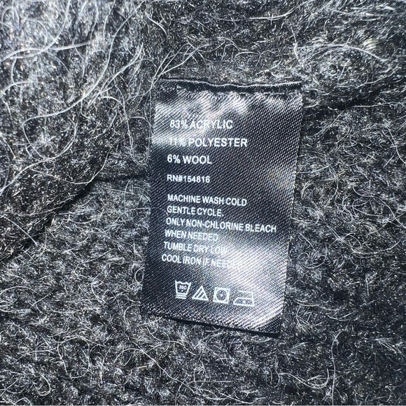 CABLE STITCH Oversized Argyle Tunic Sweater Wool Blend Charcoal EUC Sz XL - Picture 5 of 8